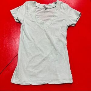 AMBIANCE APPAREL MINT GREEN V NECK short SLEEVE TEE SHIRT